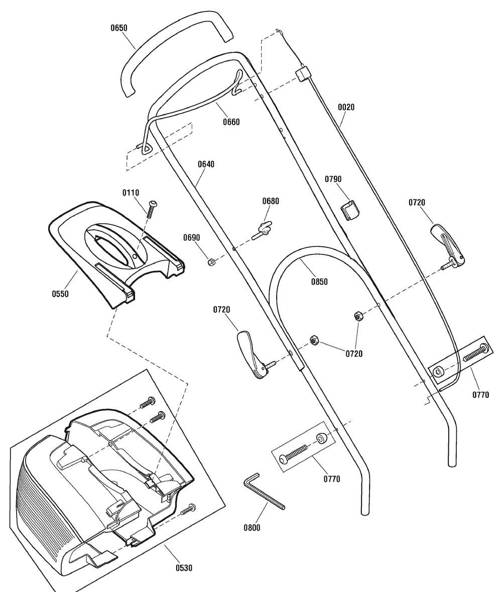 Handle, Controls And Grasscatcher Group (884256) Diagram and Parts List for 2011 Briggs and Stratton Lawn Mower